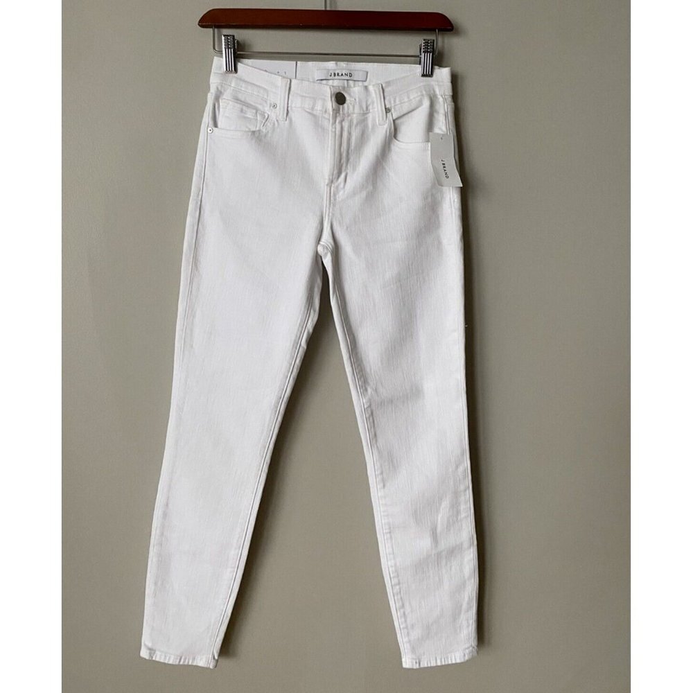 J Brand Women’s Size 25 Blanc White Mid-Rise Crop Skinny Jeans Denim NWT $172